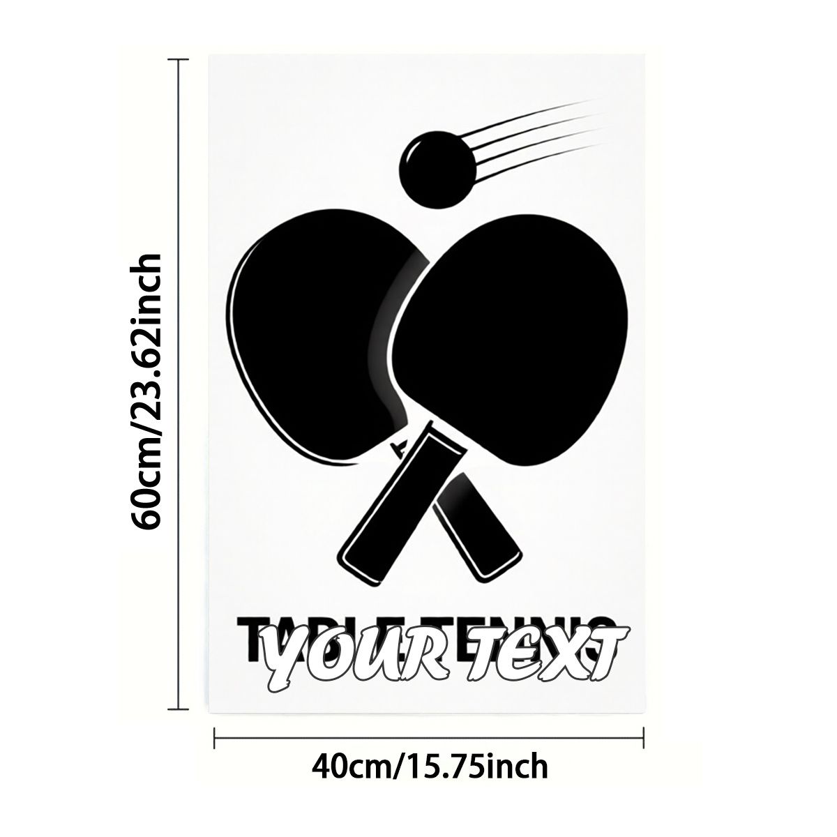 TEMU Custom 1/2pcs Towels, Single-sided Print, Rectangular 40x60cm, Table Tennis Racket 2d Pattern, Customization, Soft Comfortable Quick-dry Durable