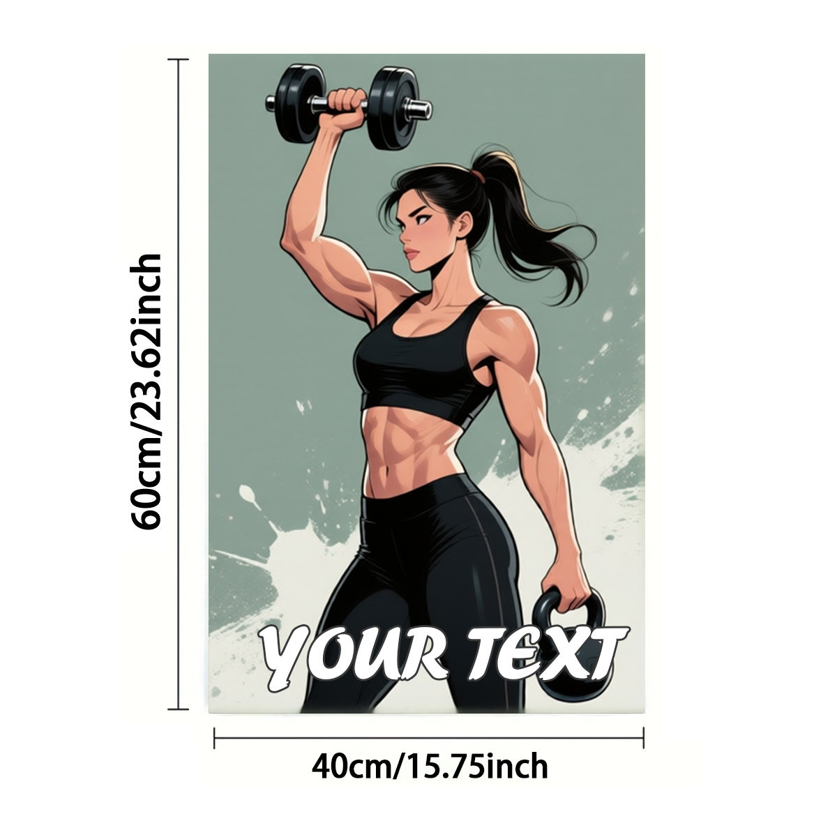 TEMU 2d Flat, Custom Text 1/2pcs, Towel, Single-sided Print, Rectangle 40×60cm, Illustration- Woman 2d Pattern, Customization, Soft, Comfortable,