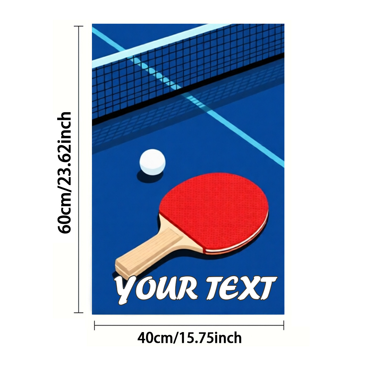 TEMU Custom 1/2pcs Towels, Single-sided Print, Rectangular 40x60cm, Cartoon Style Table Tennis Racket 2d Pattern, Customization, Soft Comfortable