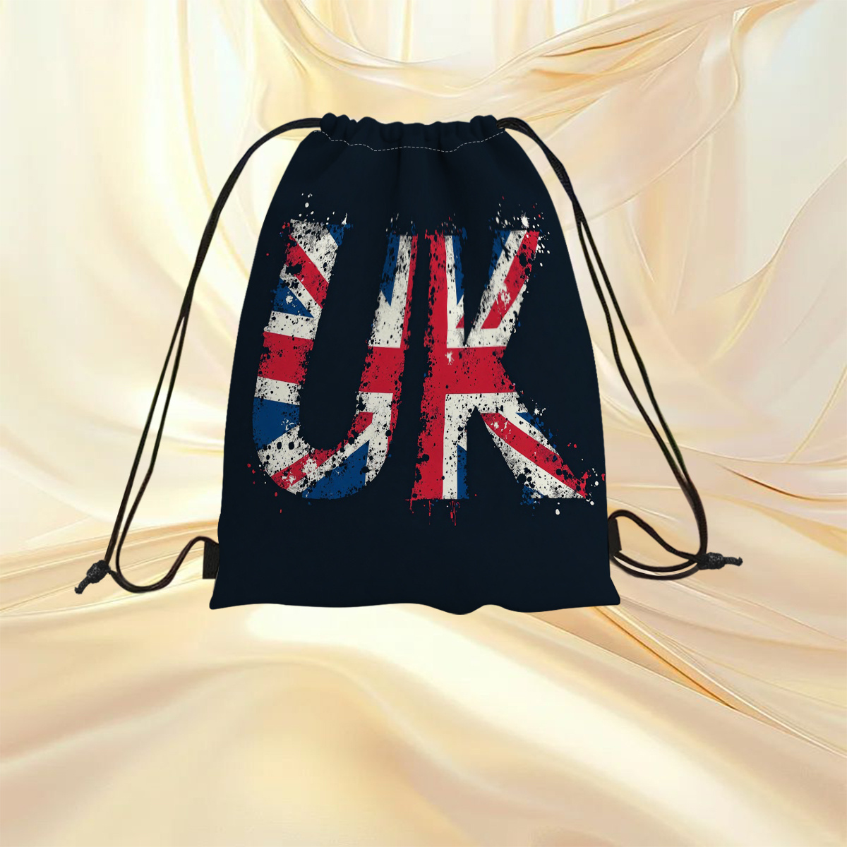 photo de l'article 1 sac à   à cordon de serrage avec motif drapeau de langleterre | sac à   pliable en tissu oxford de    , motif drapeau de langleterre  , tissu durable, idéal pour les  ,  , les activités de  ,   de sport, la randonnée, le camping, les festivals