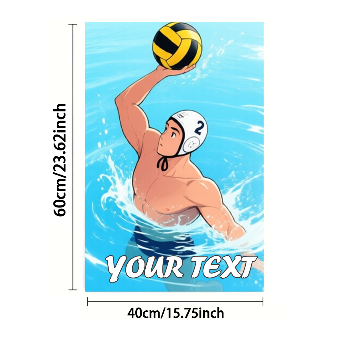 TEMU Custom 1/2pcs Towels, Single-sided Print, Rectangular 40x60cm, Cartoon Athlete 2d Pattern, Customization, Soft Comfortable Quick-dry Durable ,