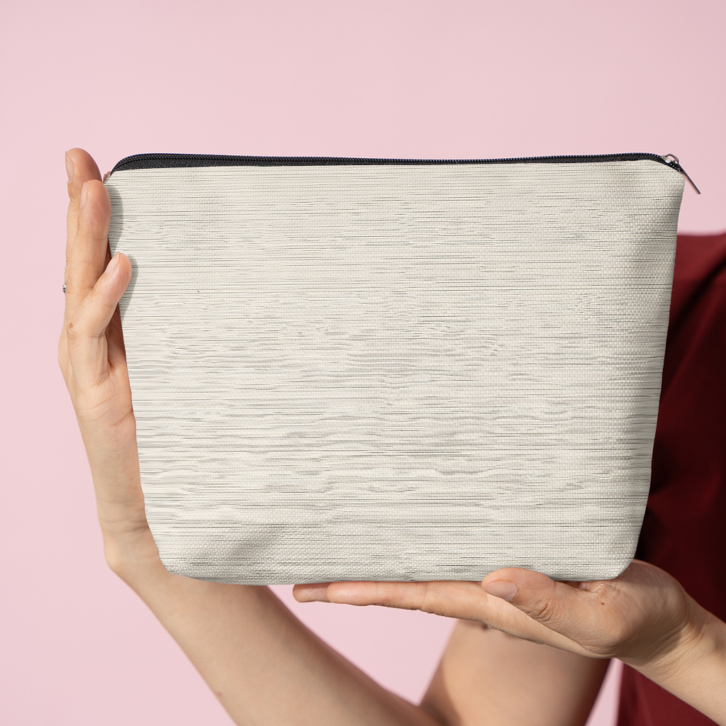 TEMU 1 pz, Sfondo a Righe Orizzontali Beige, Pochette Portacosmetici, Borsa Organizzatrice da Viaggio Unisex, Borsa da Viaggio e Pieghevole, Pochette