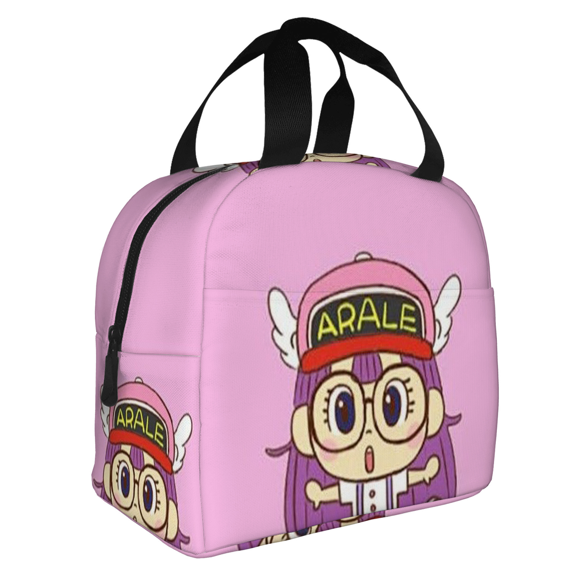 TEMU 1pc, Cartoon Girl With Hat Printed Thermal Bag, Insulation Bag, Insulated Bag, Non-food Contact, Suitable For Home, Restaurant, Office, Unisex