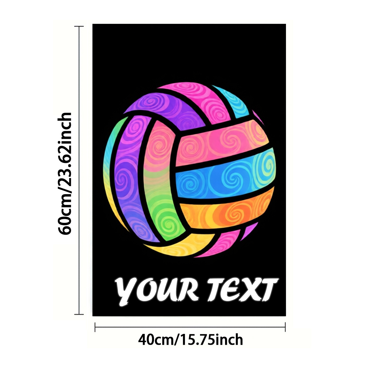 TEMU Custom 1/2pcs Towels, Single-sided Print, Rectangular 40x60cm, Cartoon Style Volleyball 2d Pattern, Customization, Soft Comfortable Quick-dry
