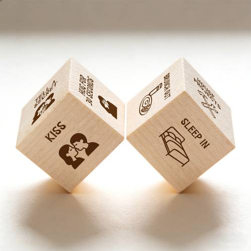 2pcs wood dice portable solid wood sided fate game suitable for parties birthdays dates group activities interactive prop for adults with tree no