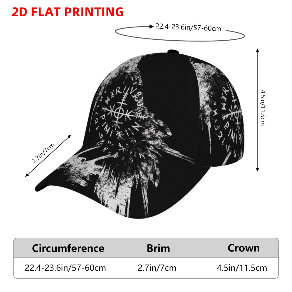 TEMU 1pc Nordic Baseball Cap With Snapback Closure - Adjustable Breathable Soft Lightweight Suitable For Outdoor Sports, Skateboarding, Daily Wear,