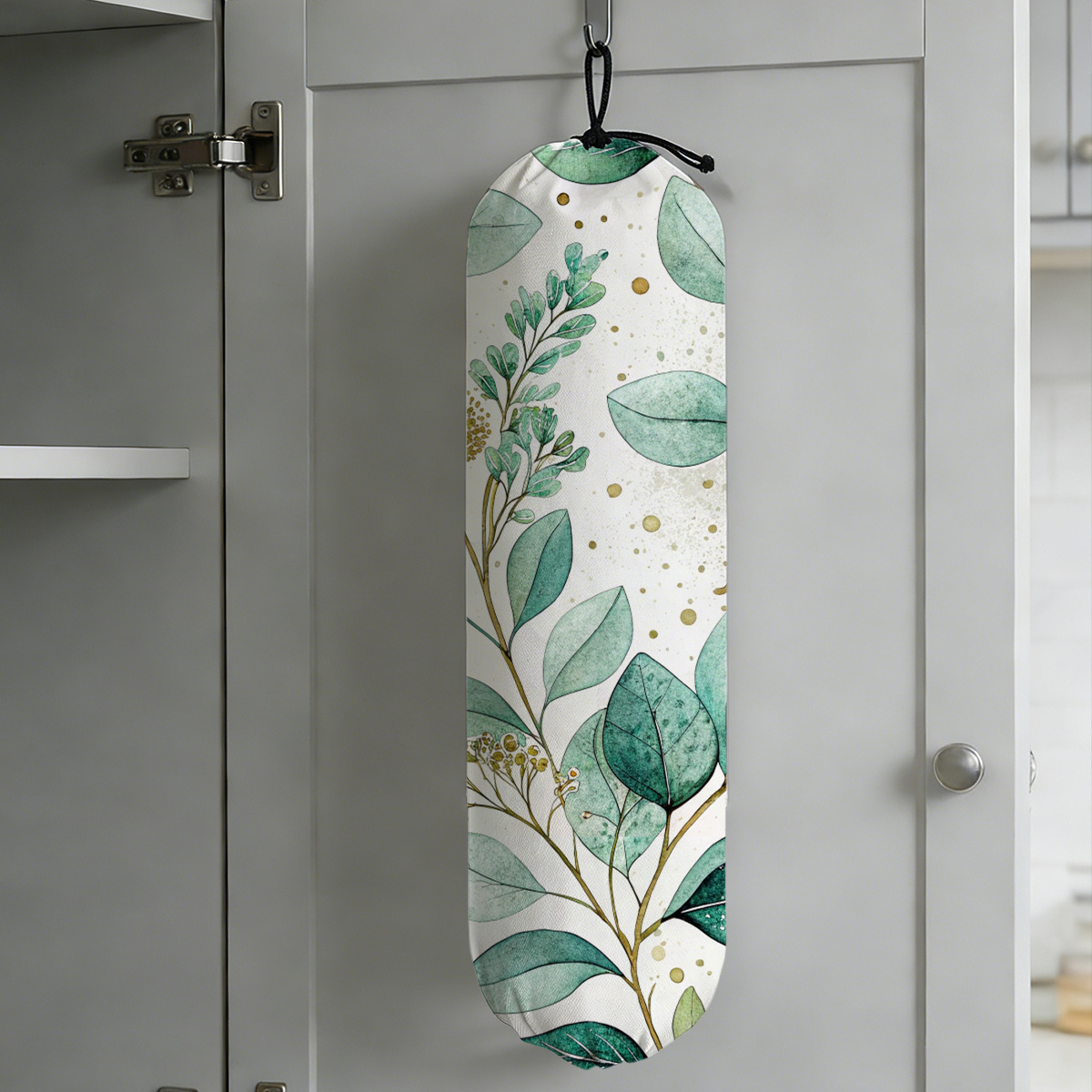 TEMU 1pc Cloth Garbage Bag Holder And Wall Mounted Dispenser Bee Sunflower Design For Kitchen Bin Bags Grocery Bags Storage Container Farmhouse Home