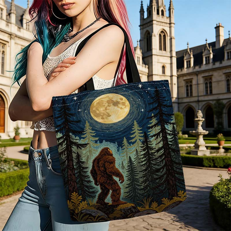 TEMU 1 Sightings Printed Shopping Bag - Themed Tote Bag With Durable Fixed Shoulder Straps, A Stylish Everyday Shopping Bag, Easy To Clean, Perfect