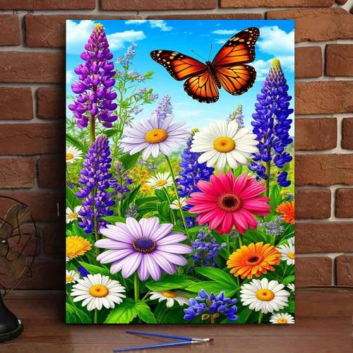 item picture professional art use 1pc frameless painting kit dance multi colored floral scenery canvas acrylic paints and brushes and paint suitable for wall decoration art