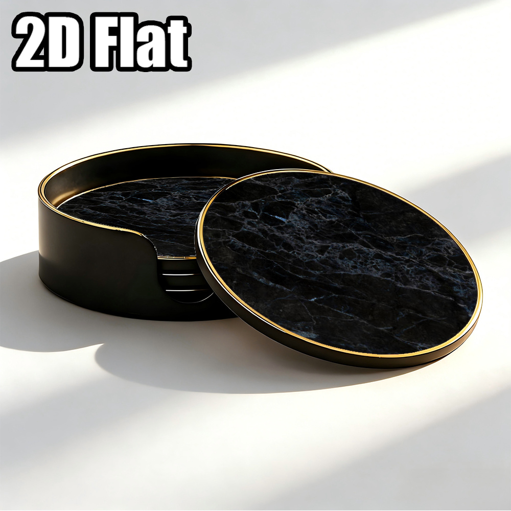 TEMU Set Of 4 Flat Glass Coasters, Perfect For Home Decoration And As A Holiday Gift. Ideal For Protecting Tables In Cafes, Offices, Living Rooms,
