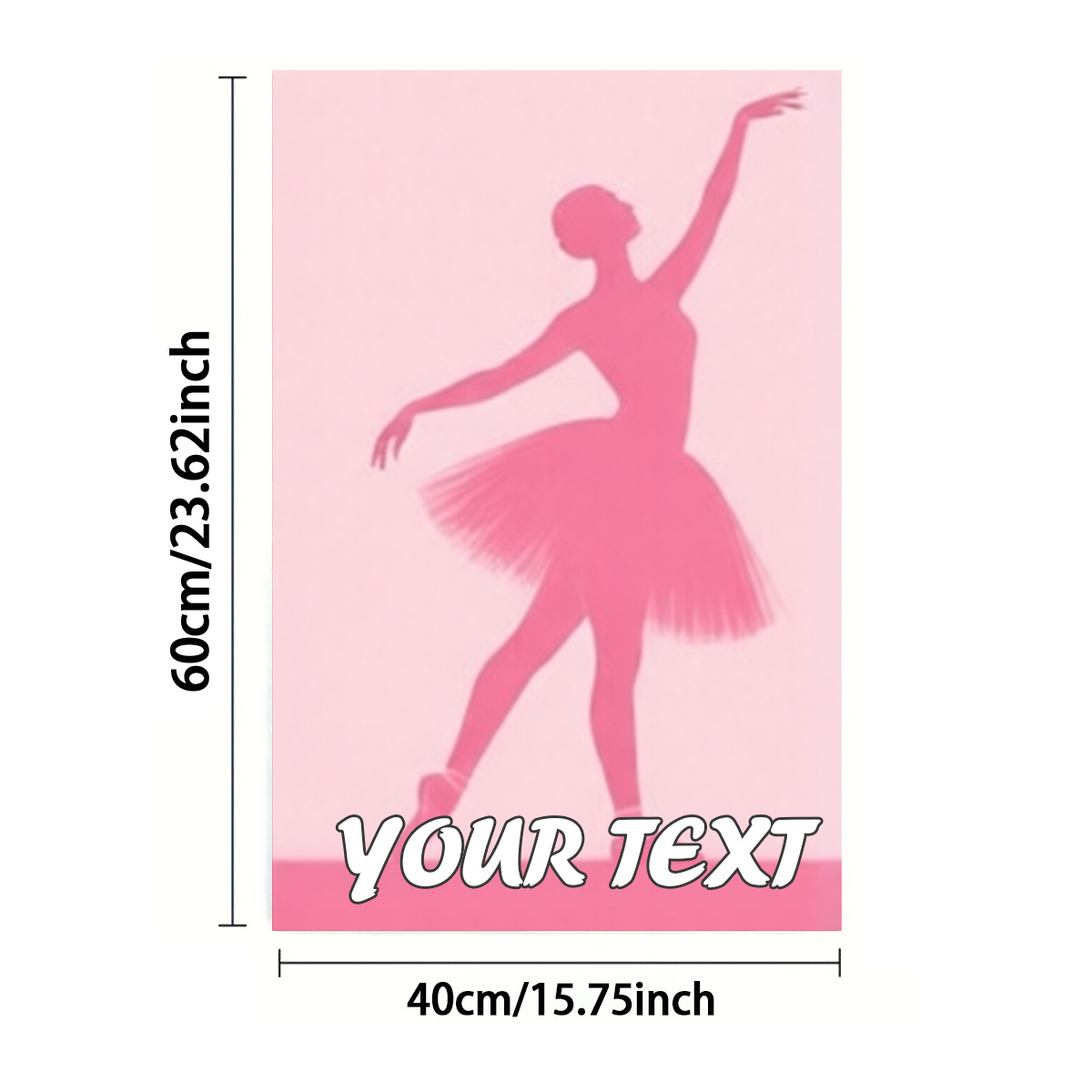 TEMU Asciugamano 2D Piatto, Testo Personalizzato 1/2pz, Stampa su un , Rettangolare 40�60cm, Motivo di Ballerina Rosa 2D, Personalizzazione di Gruppo