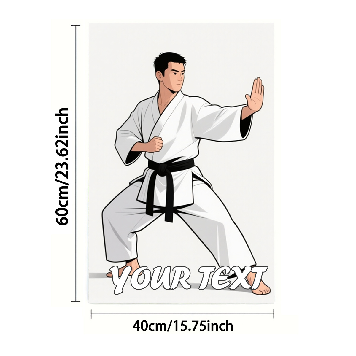 TEMU Asciugamani personalizzati 1/2 pz, stampa su un , rettangolari 40X60 cm, motivo 2D stile cartone animato di karate, personalizzazione in gruppo,