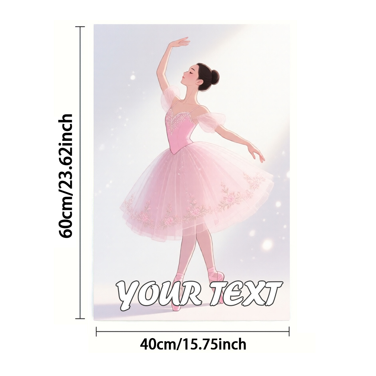 TEMU Custom 1/2pcs Towels, Single-sided Print, Rectangular 40x60cm, 2d Pattern Of Ballerina In Illustration Style, Customization, Soft Comfortable