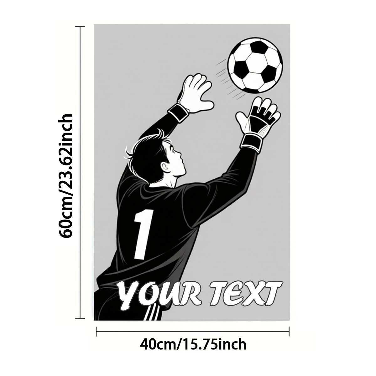 TEMU di calcio 2026 - Personalizzazione testo 1/2 pezzi, Asciugamano, Stampa su un , Rettangolare 40 X 60 cm, Stile e Portiere di calcio Motivo 2D,