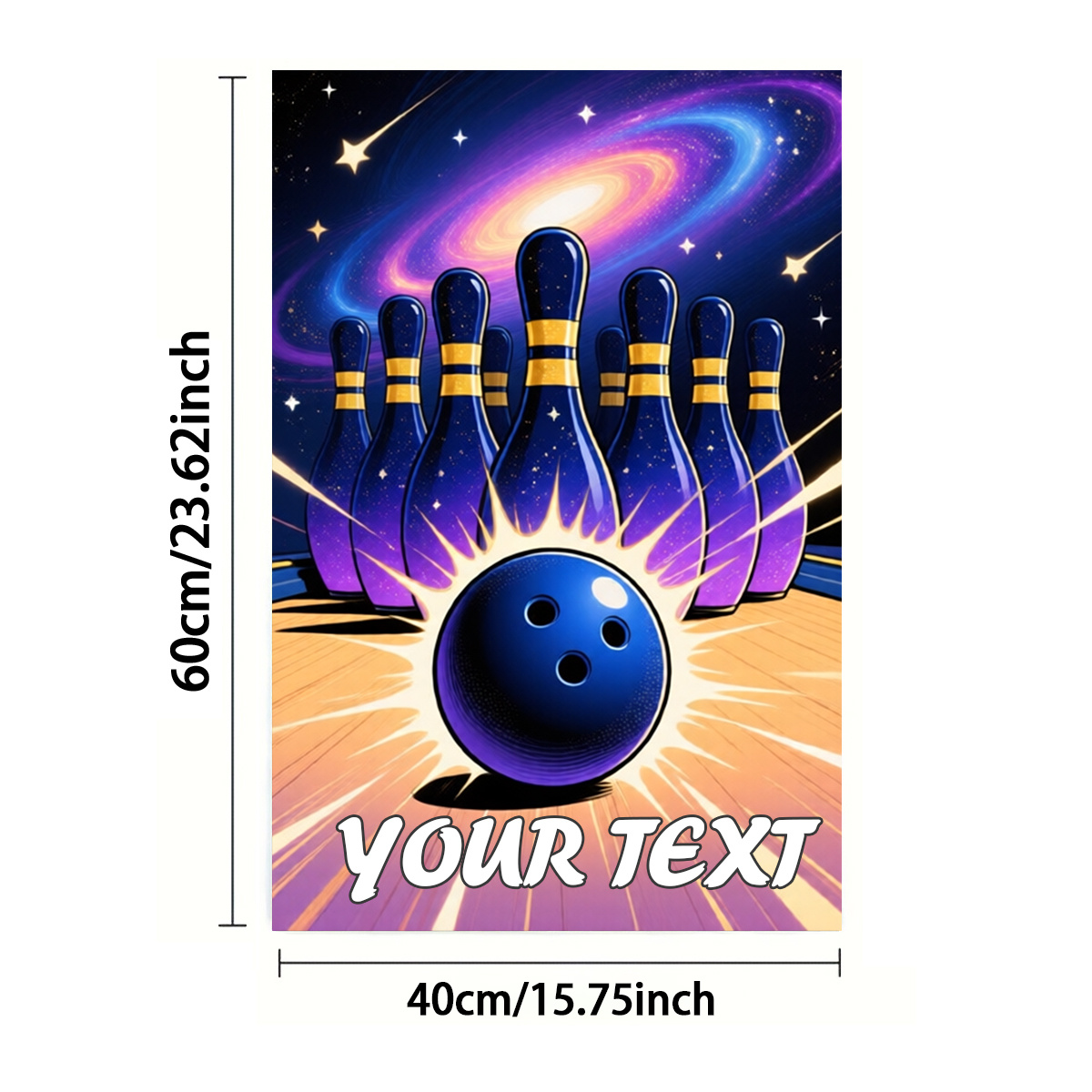 TEMU Serviette 2D Plate, Texte Personnalisé 1/2 pièces, Impression Recto, Rectangle 40×60cm, Motif Bowling Style Dessin Animé 2D, Personnalisation en