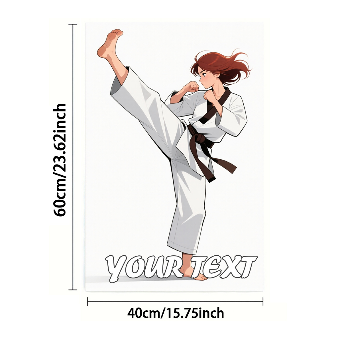 TEMU Asciugamani personalizzati 1/2 pz, stampa su un , rettangolari 40X60 cm, motivo 2D Taekwondo stile cartone animato, personalizzazione in gruppo,