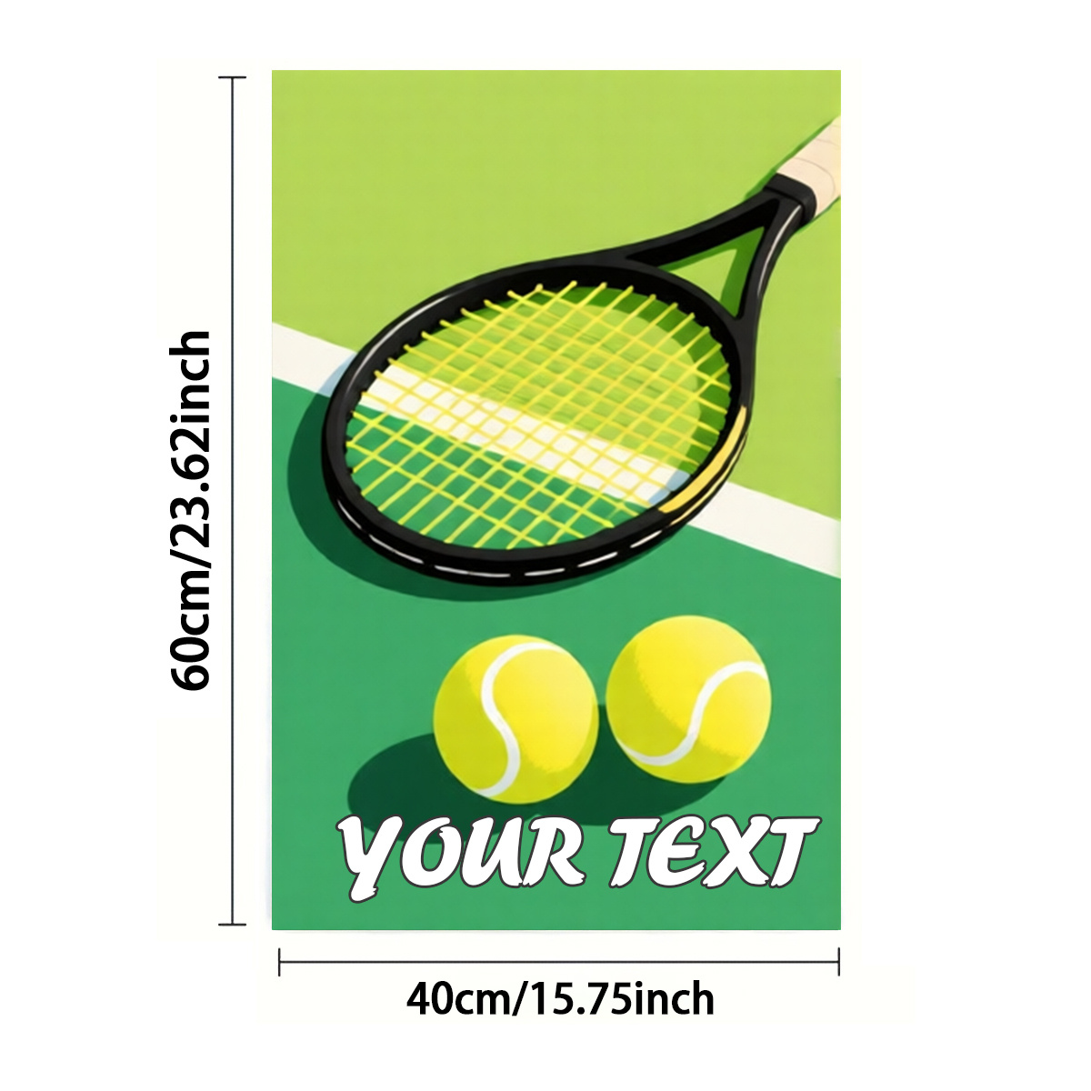 TEMU Custom 1/2pcs Towels, Single-sided Print, Rectangular 40x60cm, Cartoon Style Tennis Racket And Ball 2d Pattern, Customization, Soft Comfortable