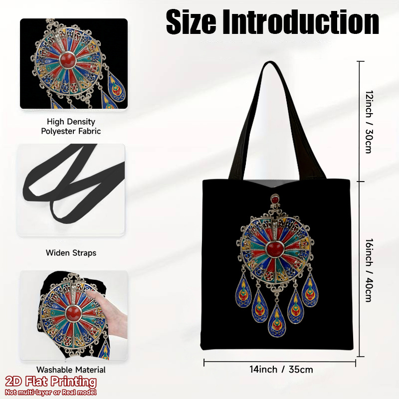 TEMU 1 sac à main élégant et stylé, réutilisable et multifonctionnel, grand sac à bandoulière de grande avec motif de pendentif circulaire de bijoux