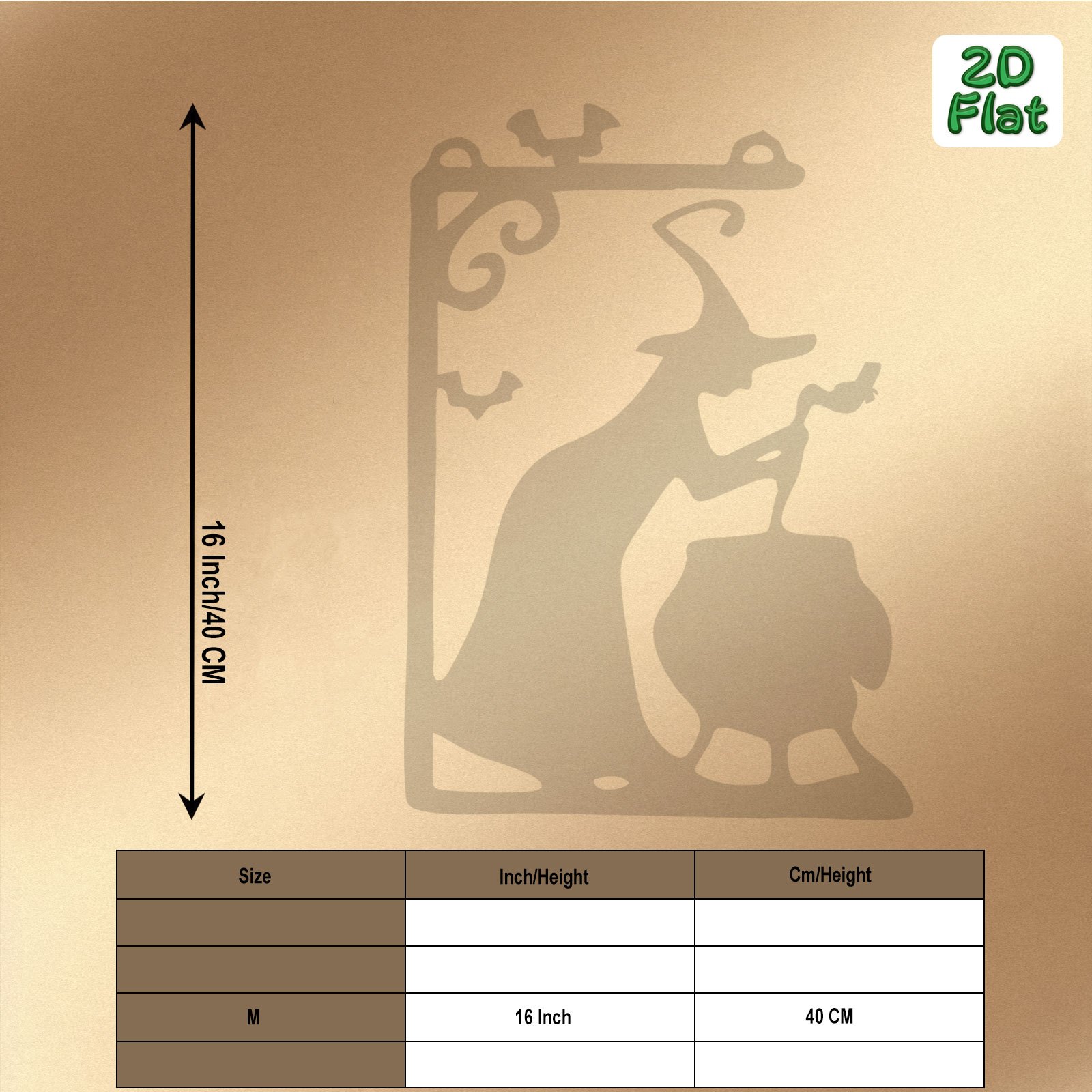 2d 플랫 - 2d 빈티지 마녀 냄비 메탈 벽걸이 조각상 1개, 철제 재질, 실내 장식 및 홈 미적 감각에 적합, 할로윈 및 고딕 스타일 팬을 위한 훌륭한 선물