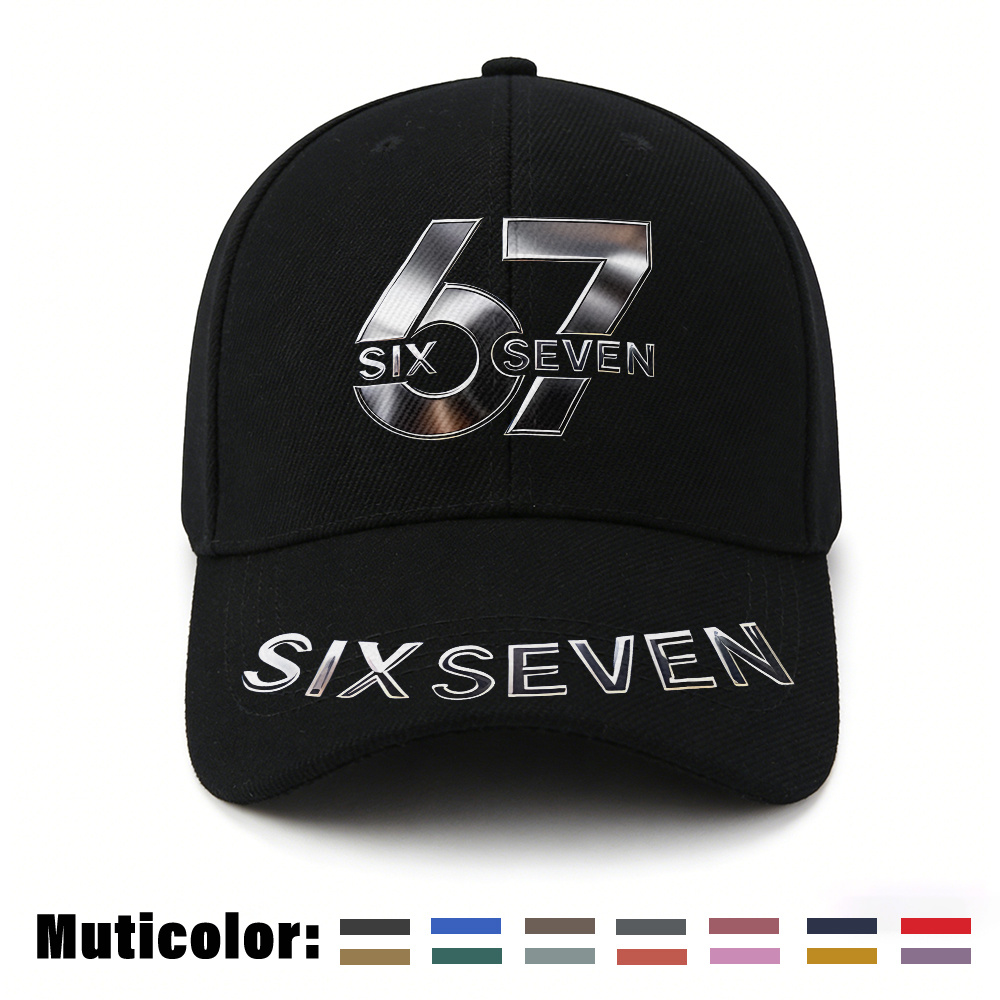 E-shop Baseballmütze für Herren & Damen mit Nummer 67 Aufdruck – verstellbare Klettverschluss-Mütze, leichtes atmungsaktives Einschal, rund, geeignet