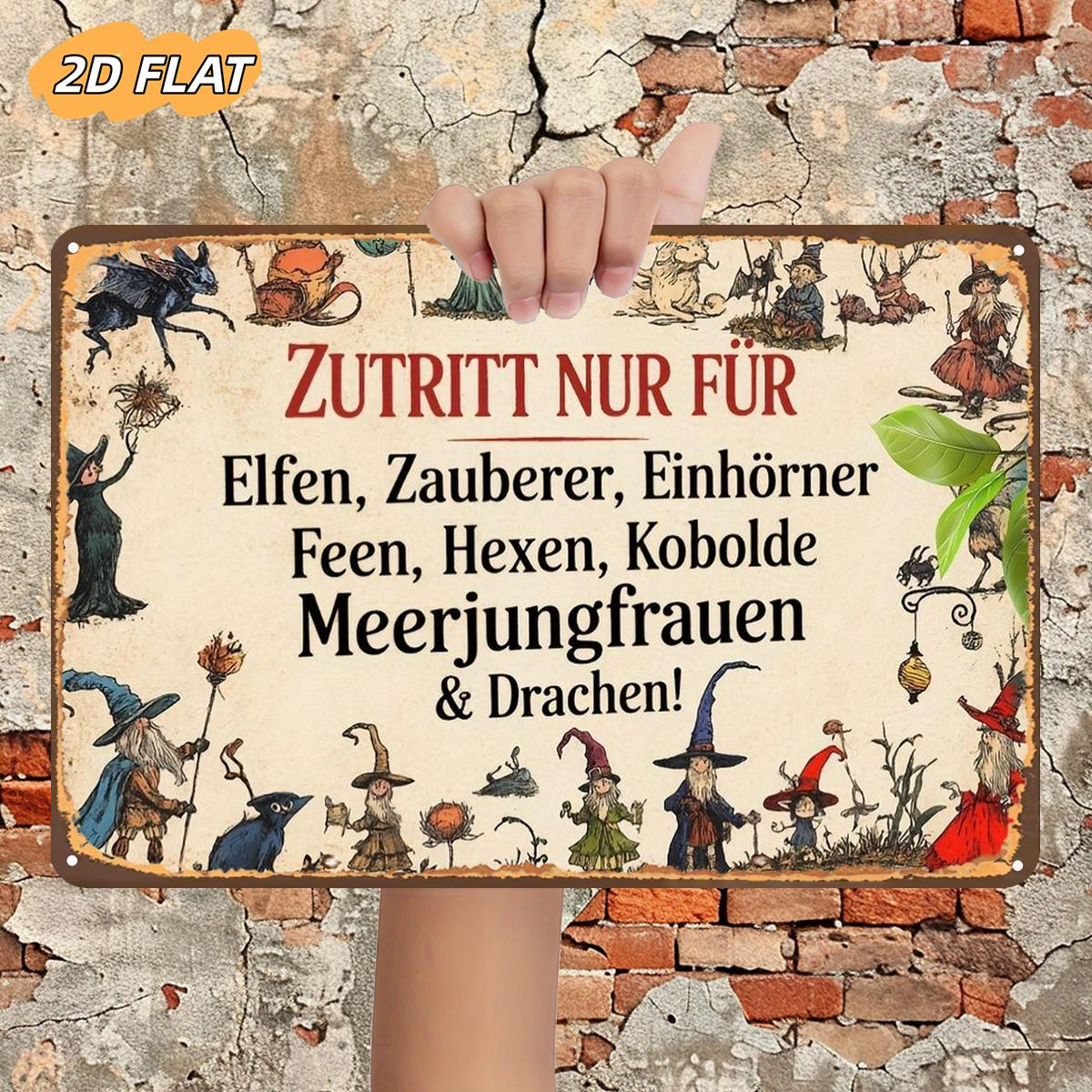 Image of 2d Flat, 2d Flat 1pc,access , , Unicorns, Fairies, Witches, Kobolds, Mermaids & Dragons!,metal Lron Sign,size(8"x12"/20cm*30cm)decoratve Paintings/room/restaurant/bar/door/garage Decor, 2d Flat