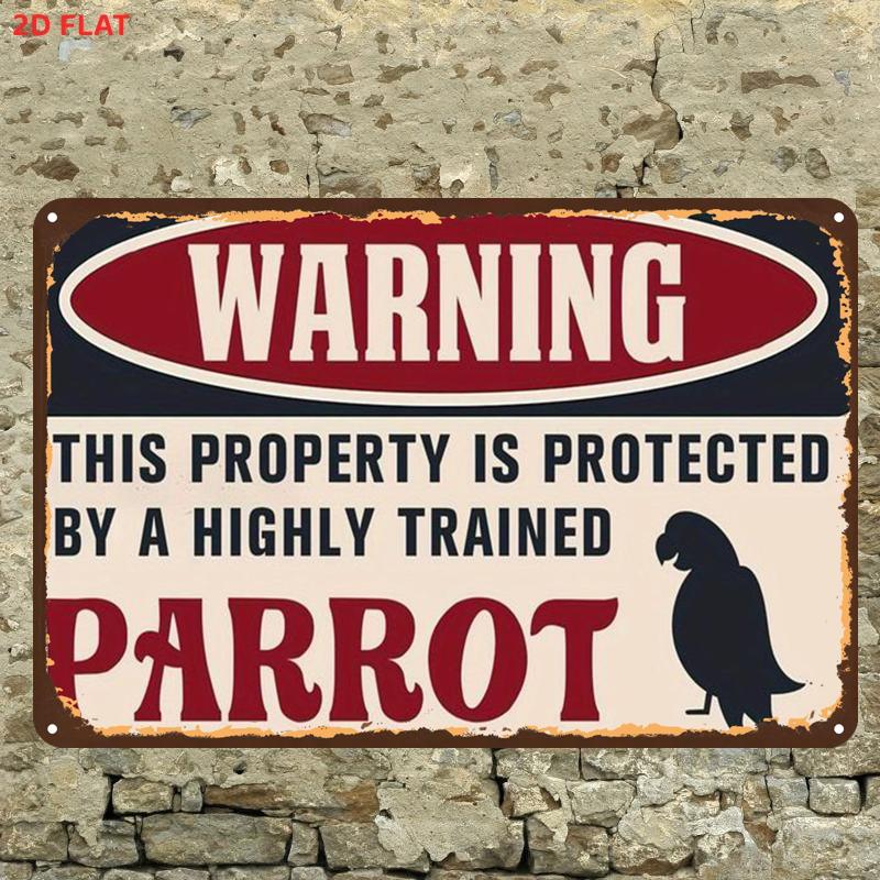TEMU 2d Flat Wooden 1pc, Premium Training Parrot Warning Sign, Suitable For Indoor, Garden, Outdoor, Home, Office, Bathroom Decoration