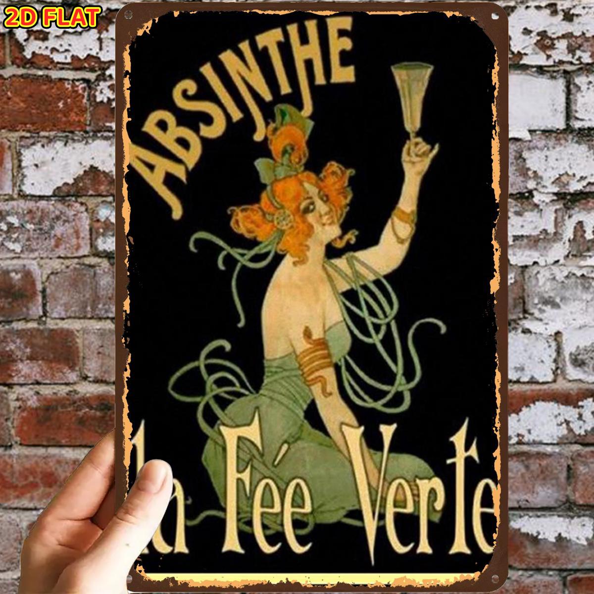 TEMU 2d Flat, 2d Flat,1pc,vintage Poster Art Printmetal Iron Sign, Pre-drilled Holes, Suitable For Indoor, Garden,outdoor, Home, Office, Toilet