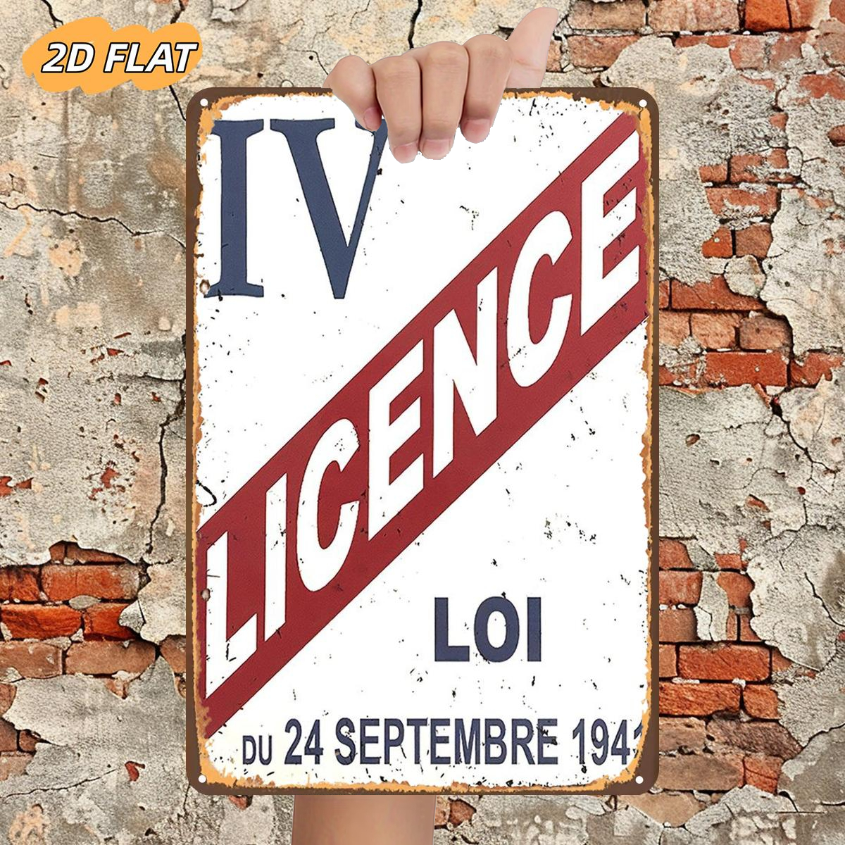TEMU 2D Plat 1pc, - 24 1940, Panneau en métal Lron, Taille (8"X12"/20Cm*30Cm) Peintures décoratives/Chambre/Restaurant/Bar/Porte/Décor de garage