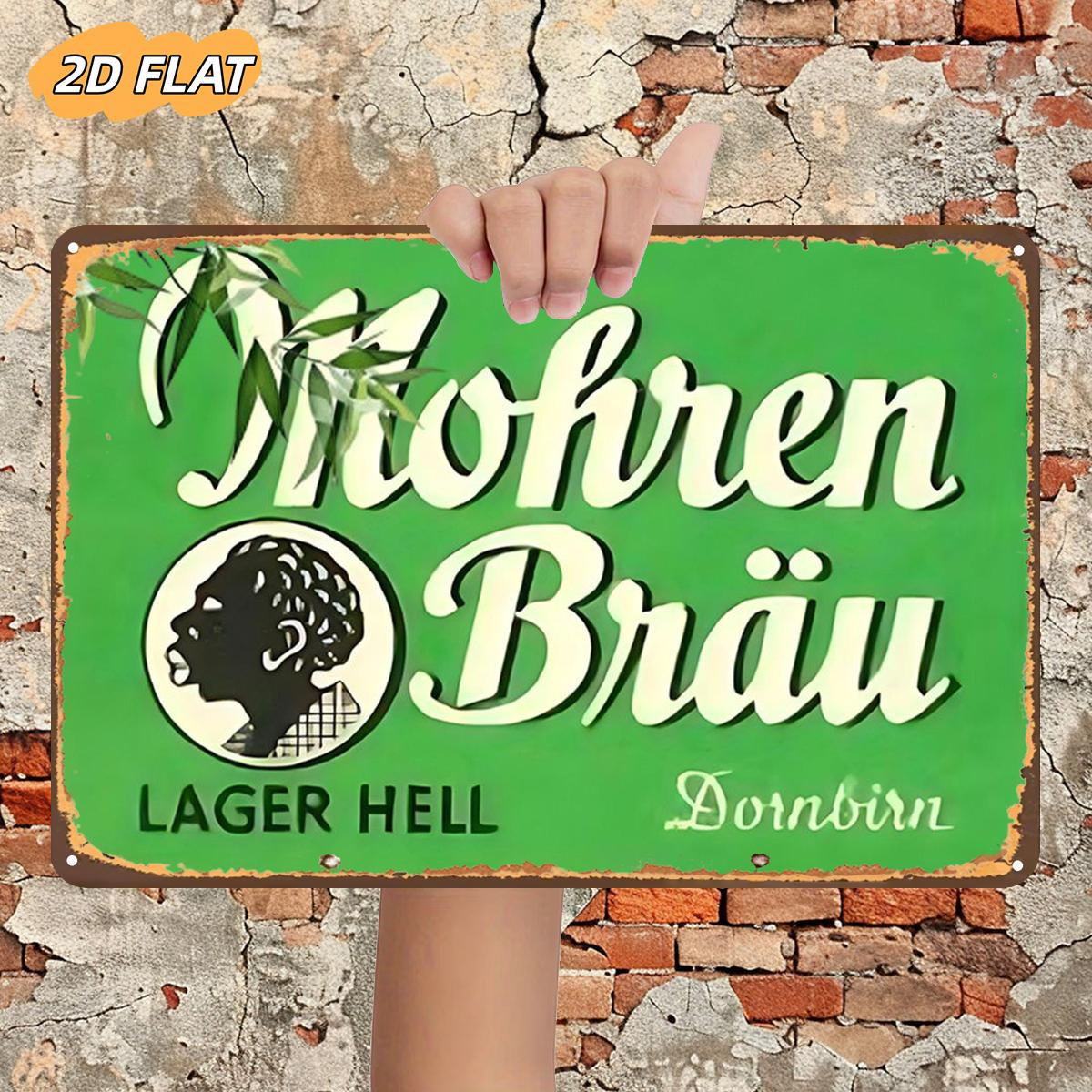 E-shop 2D-Flach, ., Mohren Lager : Ein klassisches Bier aus Donauwörth, Metall-Eisenschild, Größe (8"x12"/20cm*30cm), dekorative
