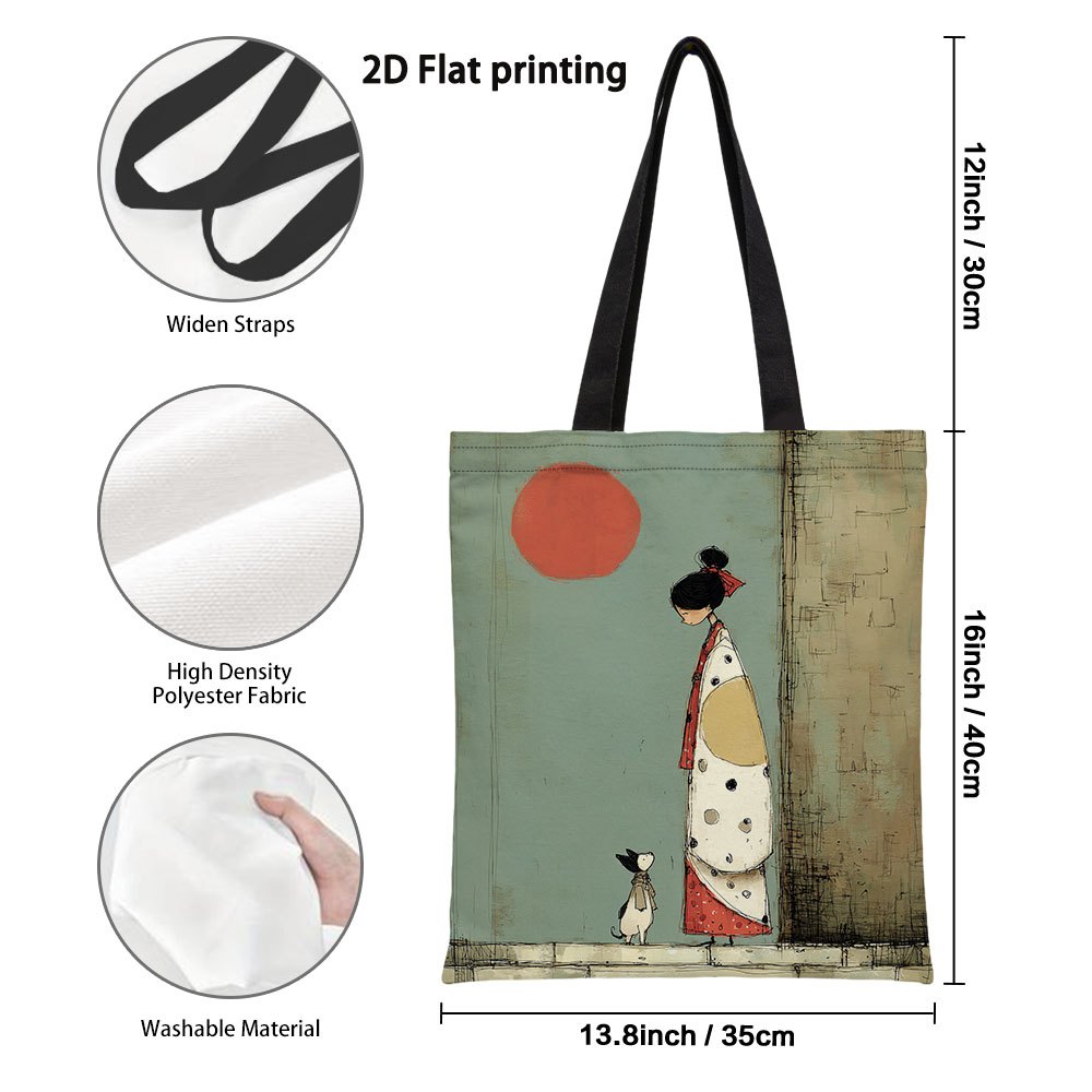 TEMU 1pc Of 2d Flat Reusable Bags For Women And Dogs, Featuring A And Sturdy Shoulder Design, Ideal For Shopping, Everyday Use, And . Made From