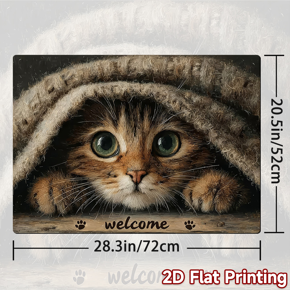 TEMU 1 pièce, Tapis de protection plat 2D pour couvercle de four, ustensile de cuisine décoratif, housse décorative de cuisinière Chat , découpé à ,