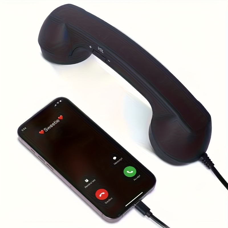 TEMU This Is A -c Wired Earphone Featuring Wired Telephone Receiver Design, A Retro Aesthetic, And Comes With A Built-in Microphone. It Adopts Type-c