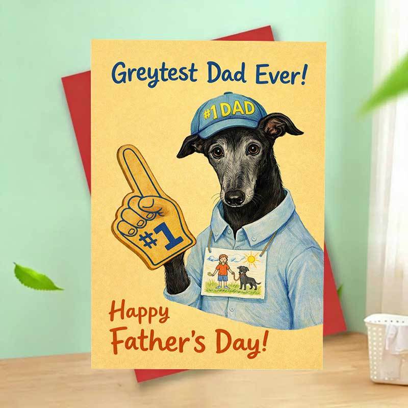 TEMU 1pc Greeting Card And 1pc Envelope, Humorous Father's Day Card Featuring A , Dog Lovers. This Charming Illustration Celebrates Dad's Best Gift,
