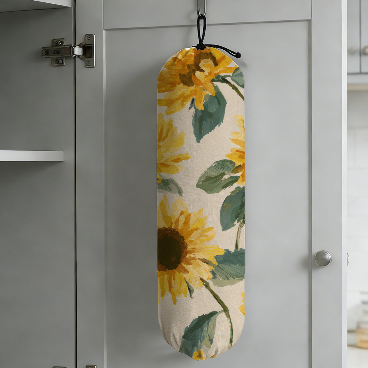 TEMU 1pc Cloth Garbage Bag Holder And Wall Mounted Dispenser For Kitchen Bin Bags Grocery Bags Storage Container Farmhouse Home Decor Gifts For Women