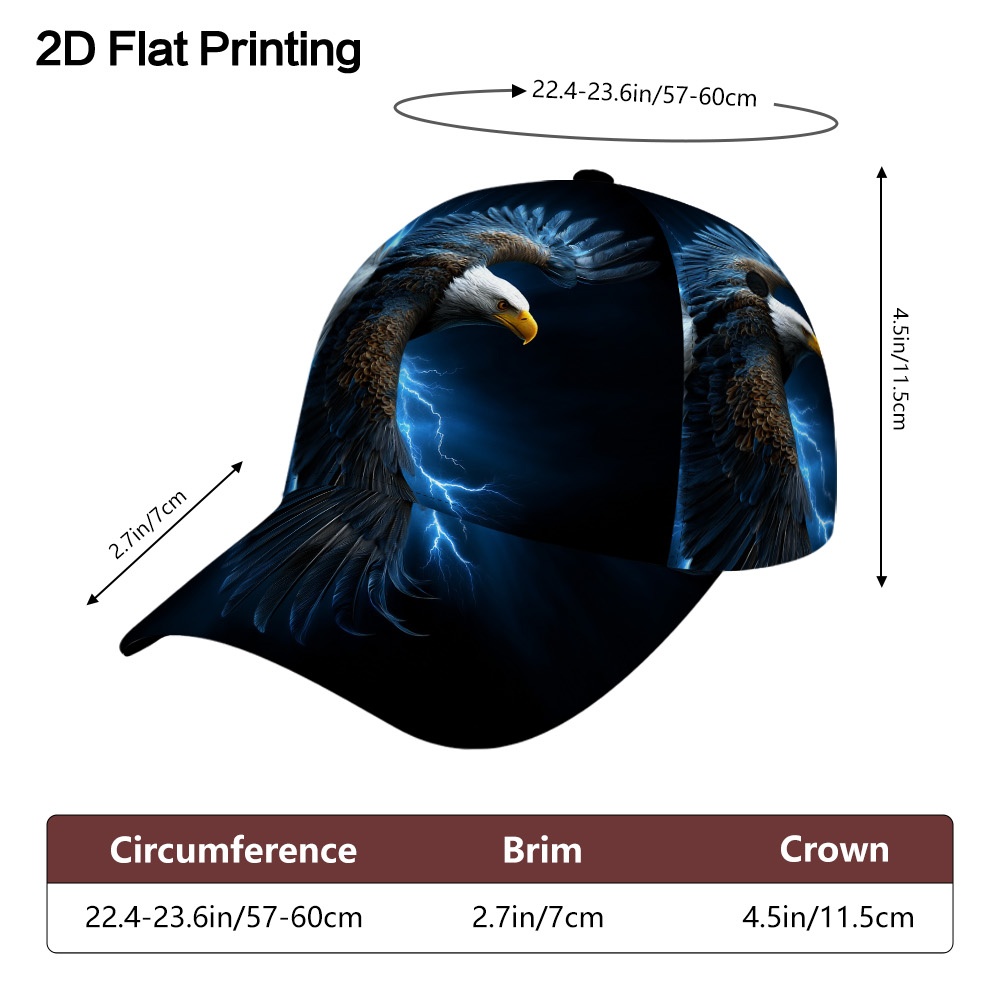TEMU 1pc, Two-dimensional Flat Large Featuring A Lightning Design – A Lightweight Polyester Duckbill Hat With An , Ideal For Casual And Daily Use