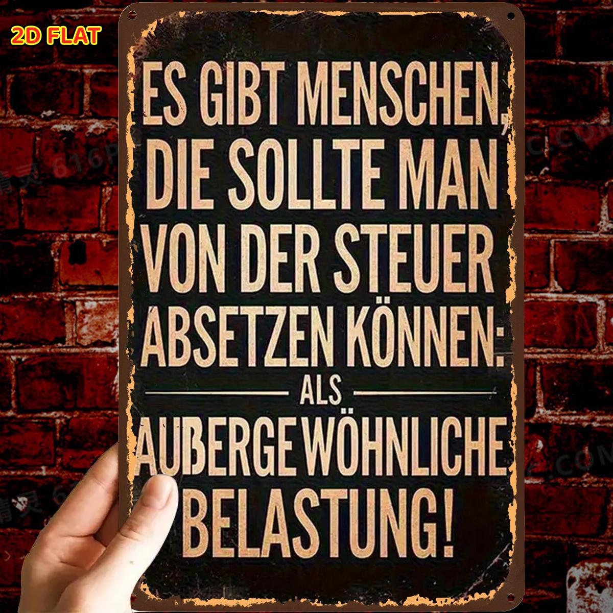 TEMU 2D Flach, 1 Stück, Retro Rustikales Deutschlands Zitat Schild Metall Eisen Schild, Vorgebohrte Löcher, Geeignet für Innen, Garten, Außenbereich,