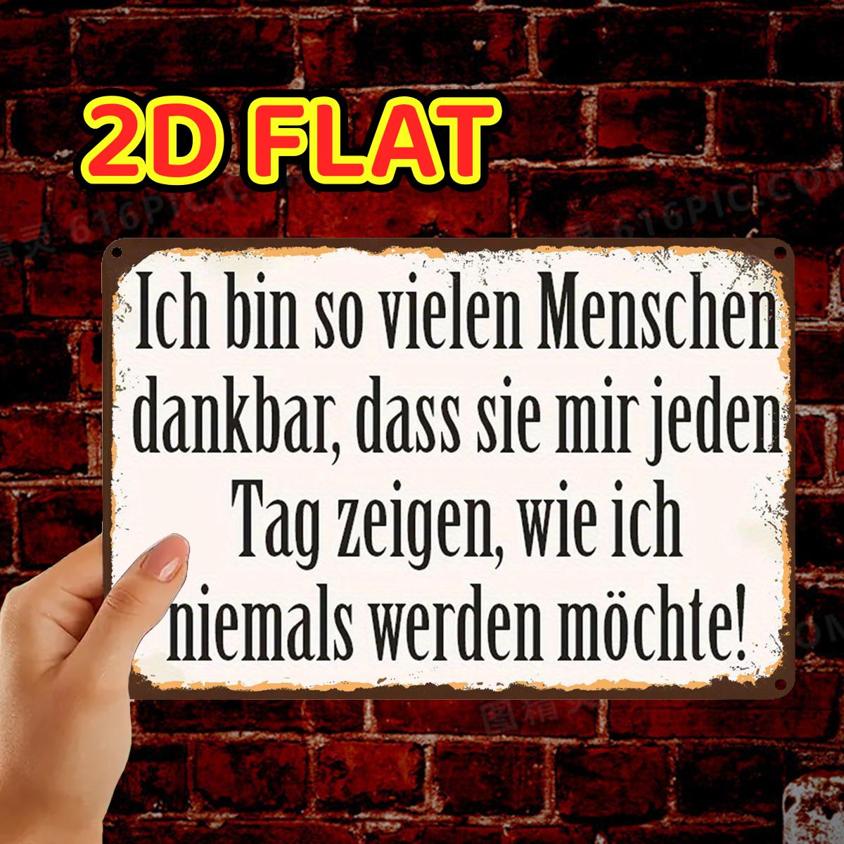 E-shop 2D Flach, 1 Stück, Retro Rustikales Deutschlands Zitat Schild Metall Eisen Schild, Vorgebohrte Löcher, Geeignet für Innen, Garten, Außenbereich,