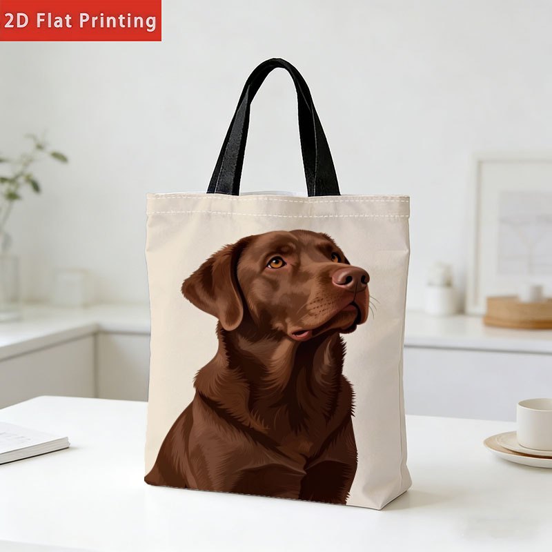TEMU Chocolate Illustration - Printed Tote Bag With A Large Capacity Design, Suitable For Daily Storage, Supermarket Shopping, Commuting, Travel,