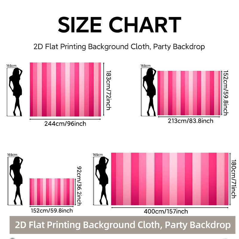 TEMU 2d Flat, 2d Flat - 2d Flat, 2d Flat - 2d Flat Printing Backdrop Banner 1pc, Pink Vertical Stripe Pattern Background Cloth Party Banner, Durable