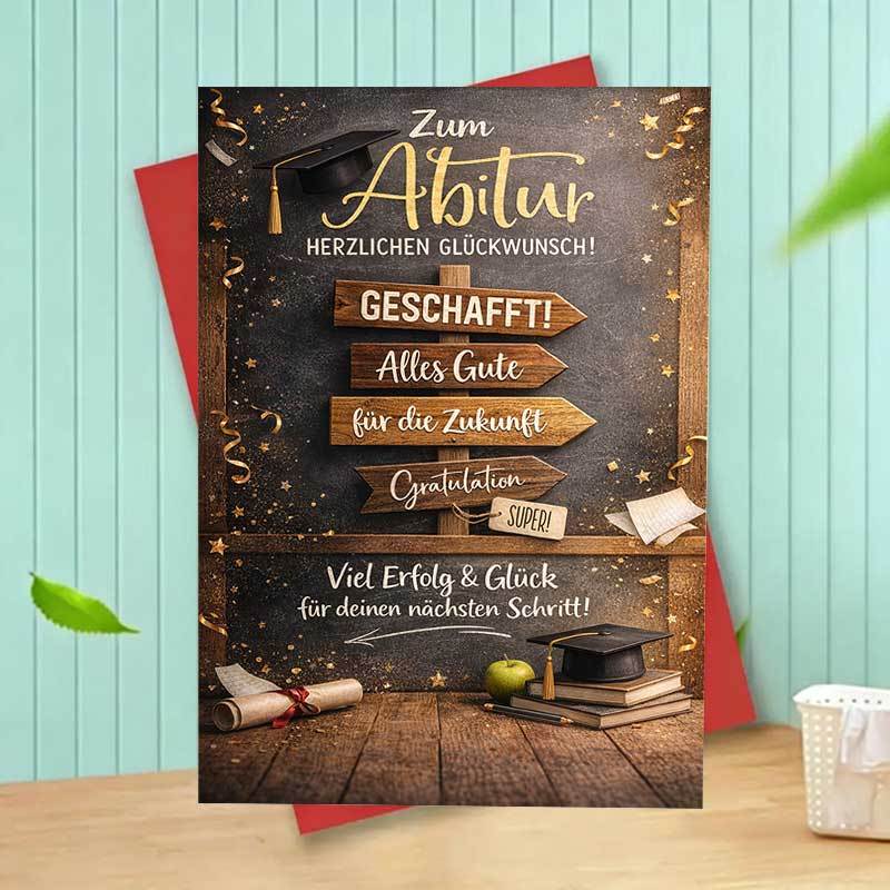 1pc Graduation Congratulations Card Theme Rustic Chalkboard Style Cap And Diploma Design Success Gift For Student Friend Family Coworker Celebration Party