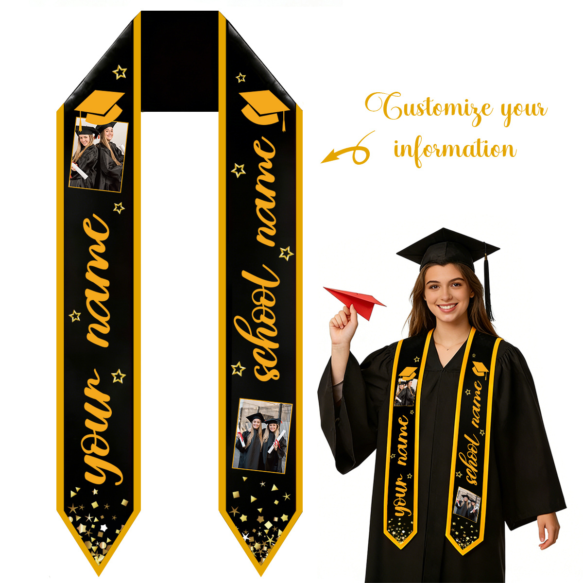 graduation stole sold on Temu United States