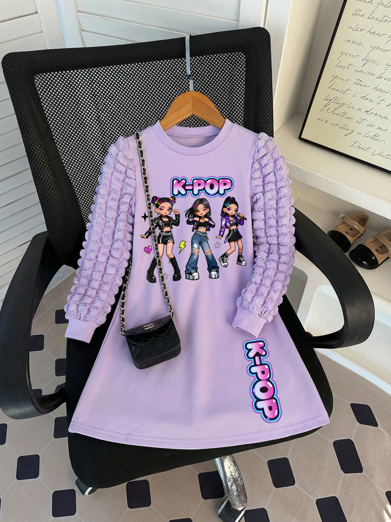 new y2k   sleeve dress for girls     print   trendy kpop cartoon print dress   design textured fabric     fabric soft and comfortable durable fabric machine washable