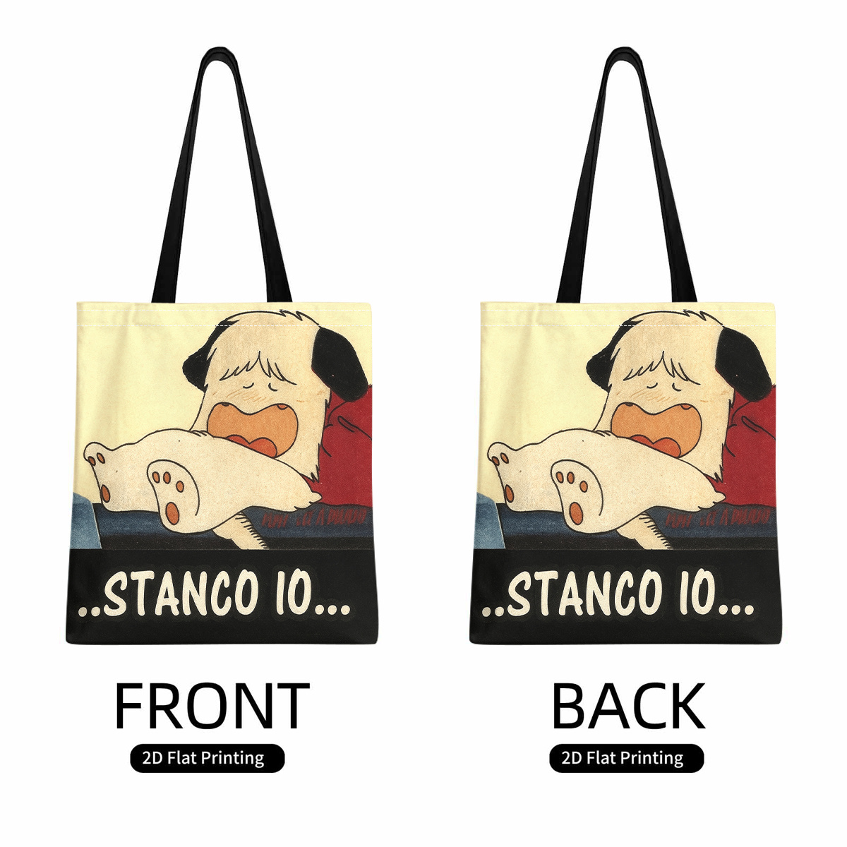 TEMU 1 borsa a tracolla con stampa di un cane che si affatica. Ha una grande capacit�, 癡 resistente e riutilizzabile, fornita con manici e 癡 perfetta