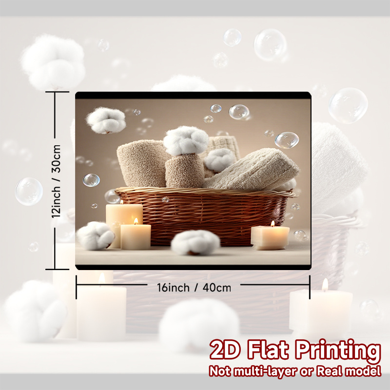 TEMU 1pc, A 2d Flat-print Dust Cover For Washing Machines And Coffee Machines, As Well As A Drying Pad For Tableware. Is A Towel Basket With Bubbles,