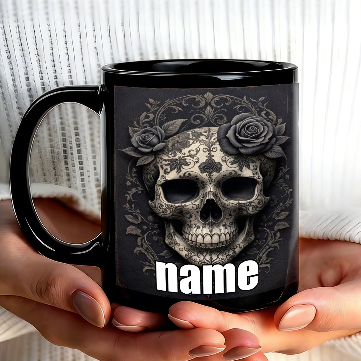 1pc, Customizable Text Cute Mug, 11oz Cartoon Anime Durable Ceramic, Name Custom Coffee Cup, Suitable For Birthday Gift, Anniversary Gift, Cold Hot Dual Drink, Juice, Milk, Drinkware, Holiday Gift