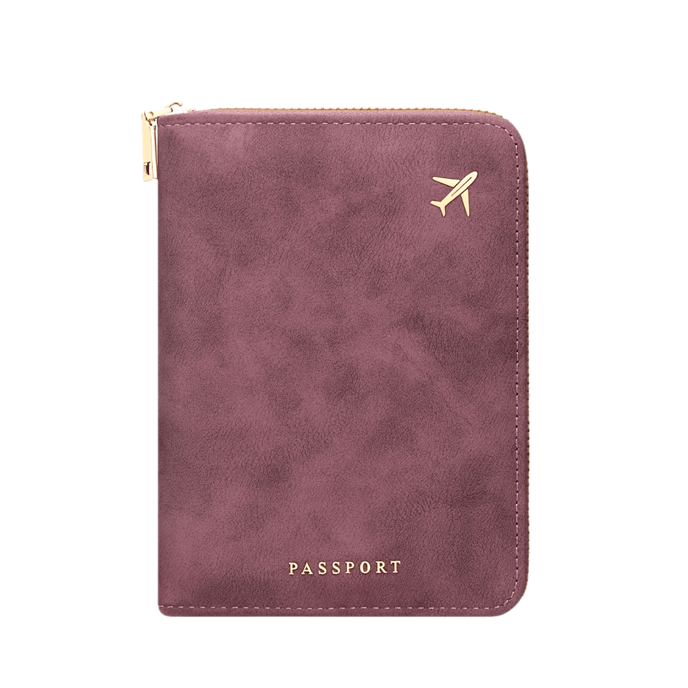 TEMU Passport Holder Rfid Blocking Passport Wallet, Full-zipper Travel Card Case With Rfid Protection, Organizer For Cards, Cash, And Documents, A