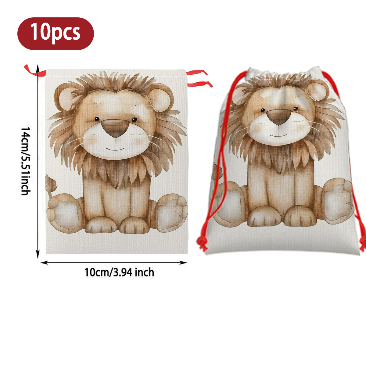 2D Flat Adorable Lion Stuffed Animal Toy