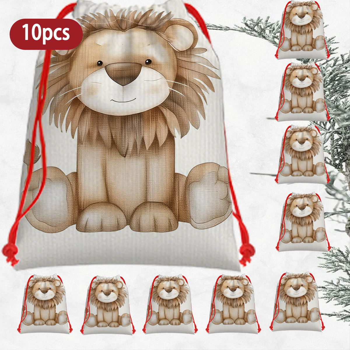 2D Flat Adorable Lion Stuffed Animal Toy