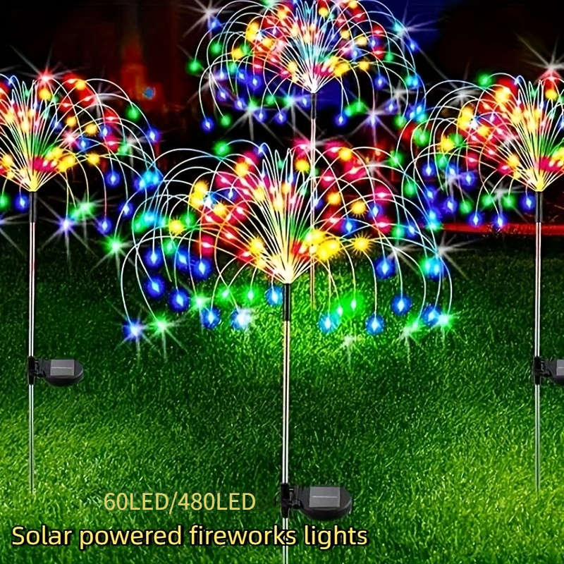 *. Solar Garten * Lichter Außenbereich 60/480LED * Solar Lampen, Hochzeitsdekoration Sternenlichter * für Terrasse Hinterhof Hof Weg Gehweg Dekoration (Bunt, Weiß, Warmweiß)