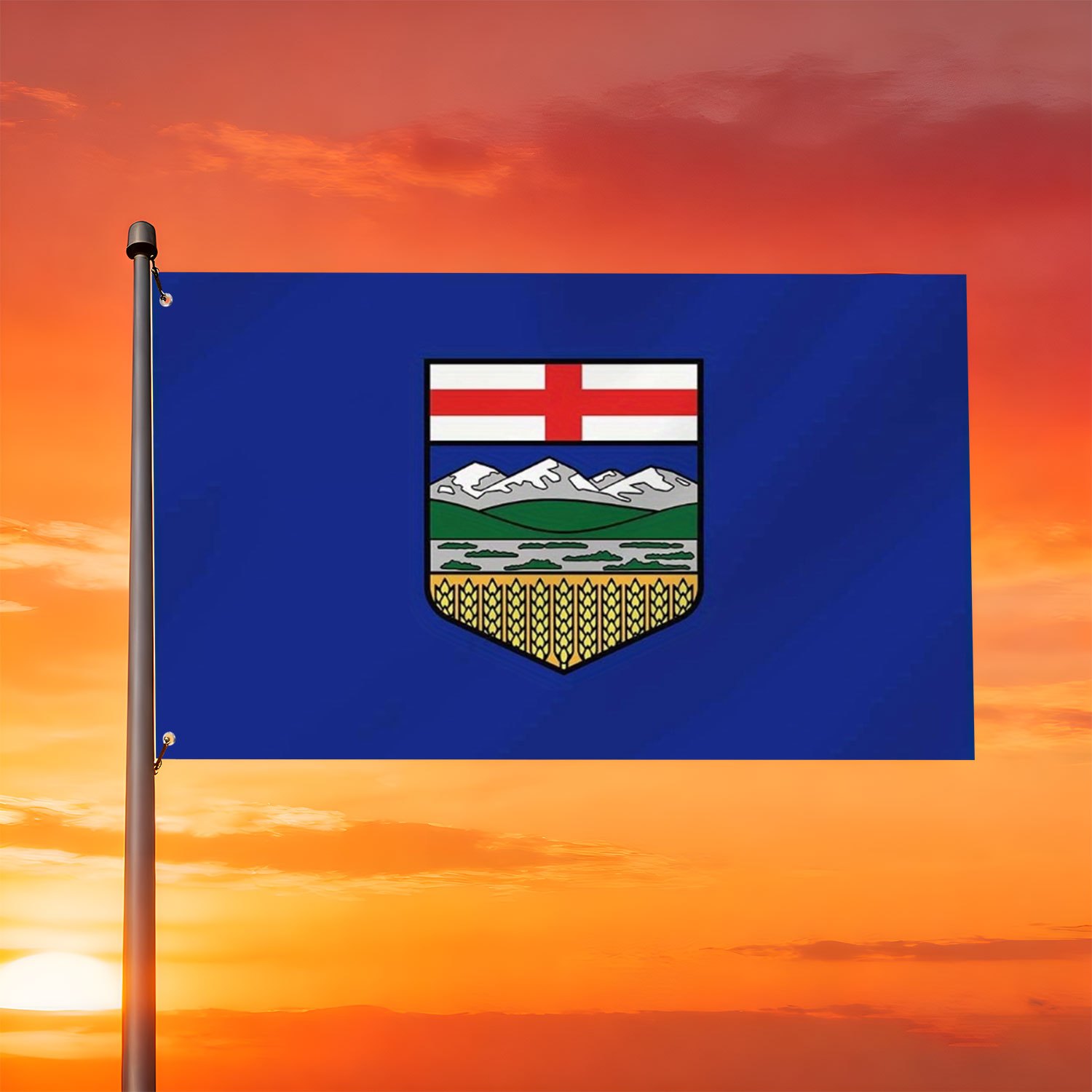 TEMU Petit drapeau de l'Alberta avec 2 œillets, convient /le jardin/l'extérieur/, plusieurs tailles disponibles. Bannière murale, bannière d'affiche,